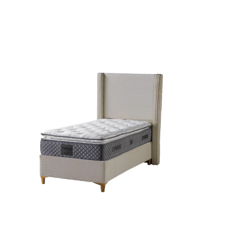 LIT COFFRE VENUS COTELE TAUPES 90x190CM EURODESIGN VENUS-TAUPE-90