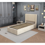 CAMILLE CHILDREN'S BED IN BEIGE VELVET 90x190CM EURODESIGN L96BE90