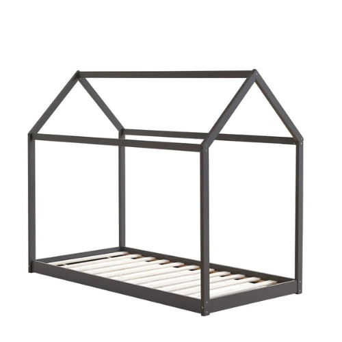 LIT ENFANT ROBINSON CABANE GRIS 90x190CM EURODESIGN ENF48-ROB-G