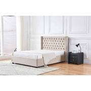 LIT ERES CAPITONNE VELOURS MOKA 140x190 cm EURODESIGN 729M140