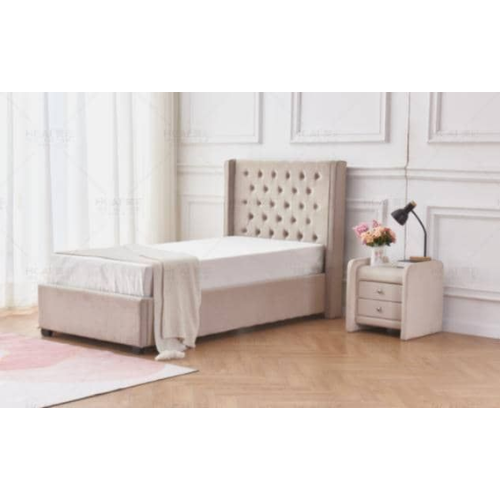 LIT ERES CAPITONNE VELOURS MOKA 90x190 cm EURODESIGN 729M90
