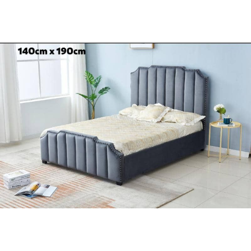 LIT PEPPER CAPITONNE EN LIGNE VELOURS GRIS 14x190 cm EURODESIGN 719G140