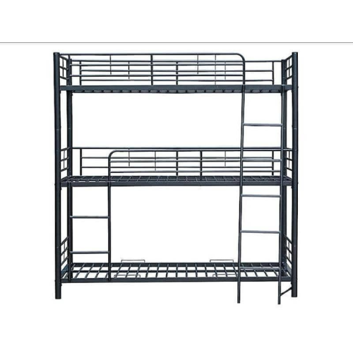 LIT SUPERPOSE TRIO EN METAL NOIR 1 EN PLACE 90x190 cm EURODESIGN 1+1+1n