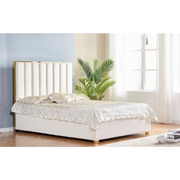 LIT TONY A BORDURE DOREE VELOURS BEIGE160x200 cm EURODESIGN 740BE160