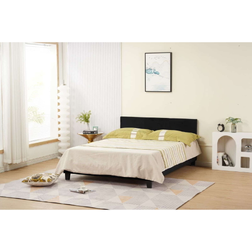 Lit Melbourne Velours Noir 140 X 190Cm EURODESIGN 712VN140