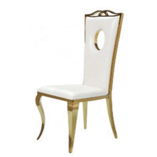 Lot de 4 chaises royal gold blanc Eurodesign DC15GB