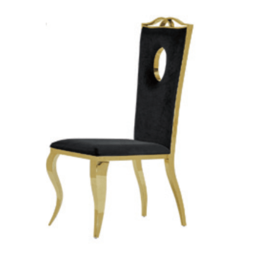 Lot de 4 chaises royal gold velours noir Eurodesign DC15GVN