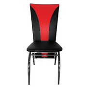 Lot de 6 chaises duna noir rouge Eurodesign A49NR