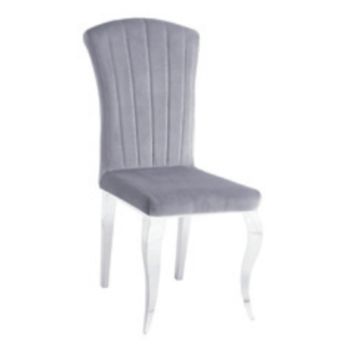 Lot de 6 chaises louis velours gris Eurodesign L105VG