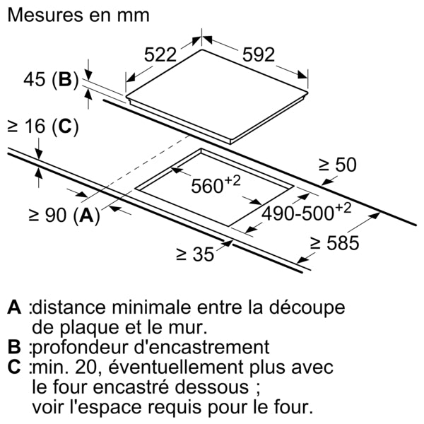 Série 4, Plaque électrique, 60 cm, sans cadre BOSCH PKK631BB8E