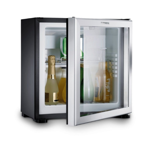 DOMETIC RH429 LDAG R Minibar mit schwarzer Glastür und Absorptionsmaterial