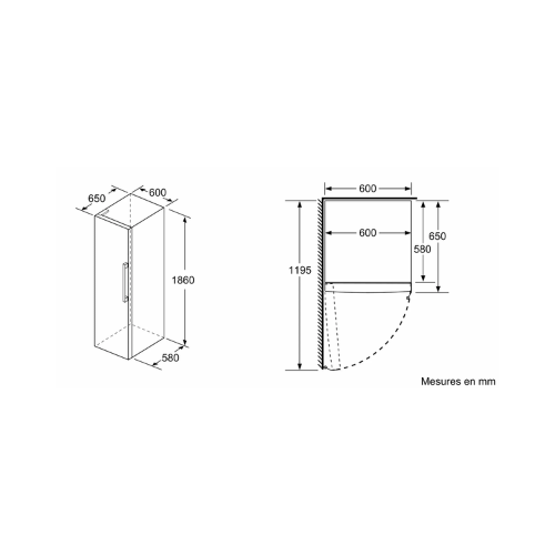 Réfrigérateur 1 Porte Pose Libre BOSCH KSV36VWEP - vue 10