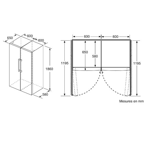 Réfrigérateur 1 Porte Pose Libre BOSCH KSV36VWEP - vue 11