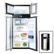 Réfrigérateur à absorption trimixte, 177 L, 12V - 230V-GAZ, noire, porte a double charnière, Dometic RMD 10.5XT