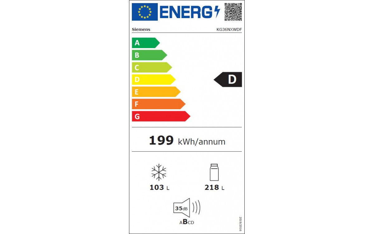 iQ300, Réfrigérateur combiné pose-libre, 186 x 60 cm, Blanc KG36NXWDF SIEMENS