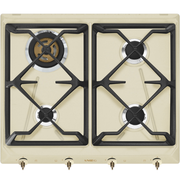 Table De Cuisson 4 Feux 60 cm Gaz Crème SMEG SRV864POGH - vue 1