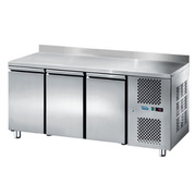 TABLE REFRIGERÉE NÉGATIVE GN 1/1 - 3 PORTES - AVEC DOSSERET TRG3N