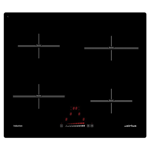 Table Induction noire 60cm 4 foyers AIRLUX ATI642BKN