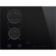 Table Mixte Induction/Gaz Dolce Stil Novo Noir SMEG PM6621WLDX
