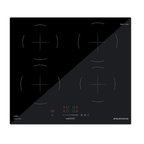 Table à induction 4 foyers noir, 220-240 V, 32 A, 50-60 Hz Glem GTI640SL