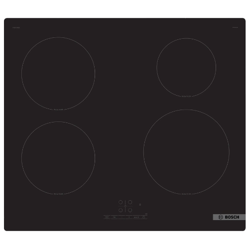 Série 4, Table à induction, 60 cm, Noir, sans cadre BOSCH PUE61RBB5E - vue 1