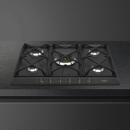 Table de cuisson 5 Feux 70 cm Gaz Anthracite SMEG SRV876AOGH - vue 1