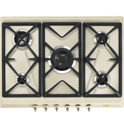 Table de cuisson 5 Feux 70 cm Gaz Crème SMEG SRV876POGH - vue 1