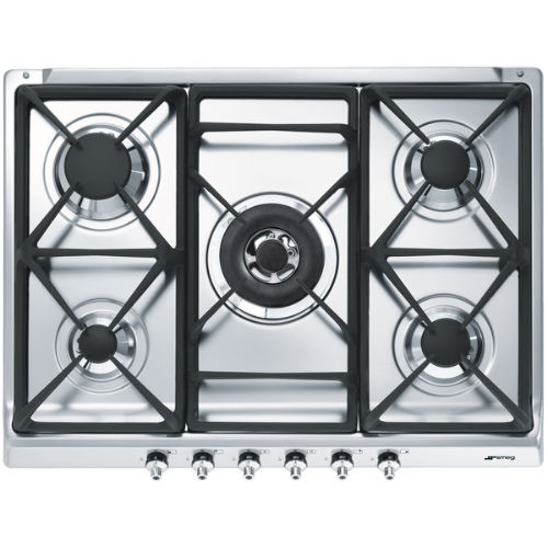 Table de cuisson 5 Feux Inox 70/75cm Smeg SE70SGH-5 - vue 1