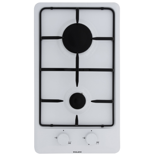 Table de cuisson gaz 2 feux Glem GT32WH - vue 1