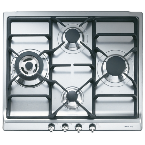 Table de cuisson gaz 4 Feux Inox SMEG SER60SGH3 - vue 1