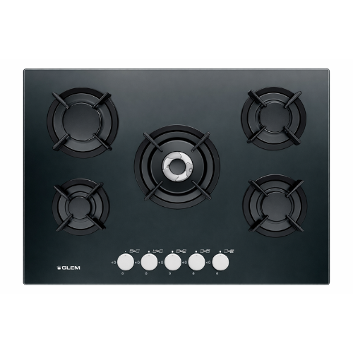 Table de cuisson verre gaz 70 cm Glem GV755HBK - vue 1