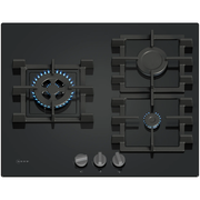 N 50, Table gaz, 60 cm, Verre trempé, Noir NEFF T26NKC4S0 - vue 1