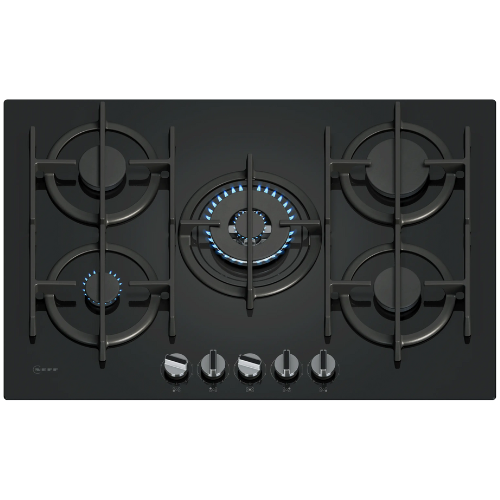 N 70, Table gaz, 75 cm, Verre trempé, Noir NEFF T27PIQ4S0 - vue 1