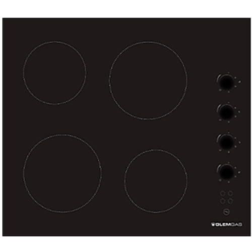 Table vitrocéramique noir sans sécurité coupe-courant, 220-240 V, 16 A, 50-60 Hz Glem GTH64K01
