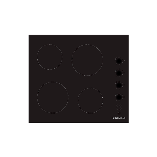 Table vitrocéramique noir sans sécurité coupe-courant, 220-240 V, 16 A, 50-60 Hz Glem GTH64K01