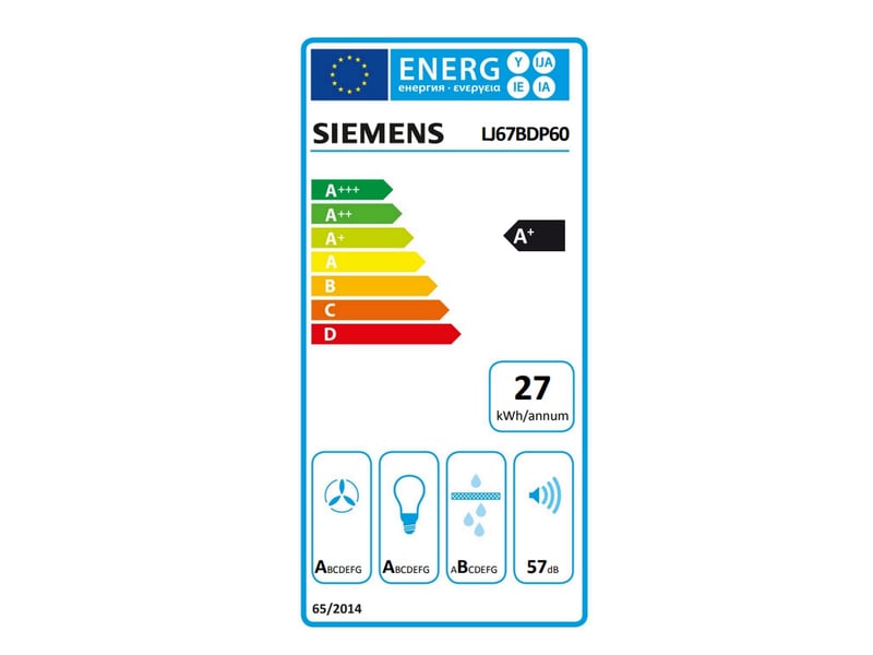 iQ500, Hotte design intégré, 60 cm, Noir avec finition en verre, Noir mat SIEMENS LJ67BDP60