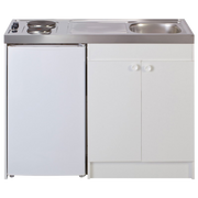 Complete 120cm kitchenette + electric hob + reversible stainless steel sink + 4-star top-mount refrigerator 120M2P114DE