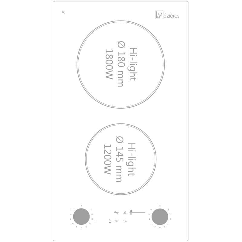 Kitchenette complète 140 cm + domino vitro + évier inox réversible + réfrigérateur top 4* 140M2P114DVMT