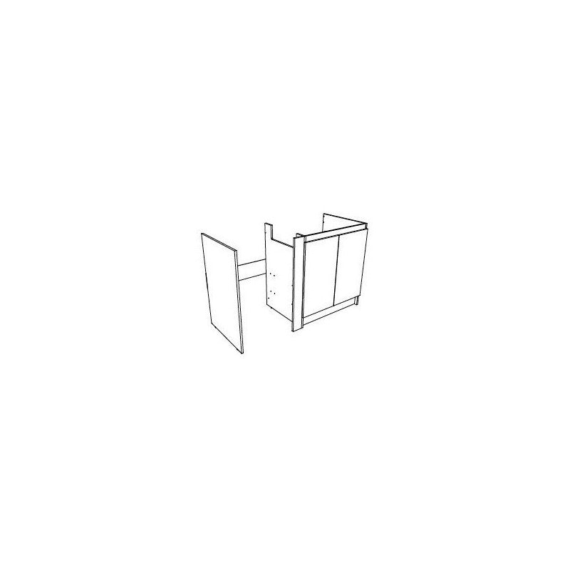 Kitchenette complète 140 cm + domino vitro + évier inox réversible + réfrigérateur top 4* 140M2P114DVMT