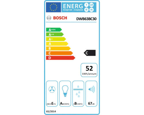 Série 2, Hotte murale, 60 cm, Couleur inox BOSCH DWB63BC30