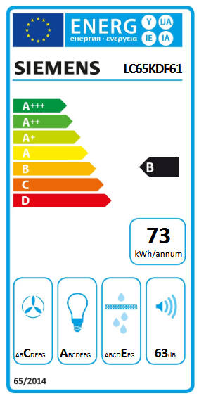 iQ300, Hotte murale, 60 cm, Noir avec finition en verre, Noir SIEMENS LC65KDF61