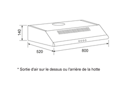 HOTTE CASQUETTE 80 CM Airlux AHC840IX - vue 2