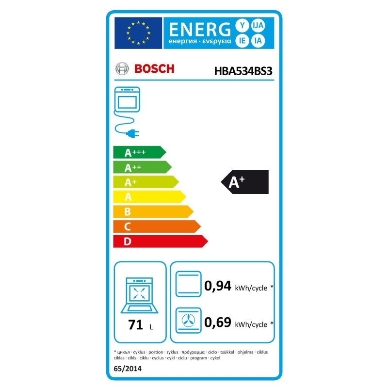 Série 4, Four encastrable, 60 x 60 cm, Inox BOSCH HBA534BS3