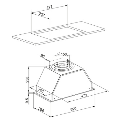 HOTTE GROUPE FILTRANT 52 CM Airlux AHF571WH - vue 2
