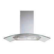 Hotte Décorative Murale Soft Verre Galbé/Inox 90 cm GLEM GHS972IX - vue 1
