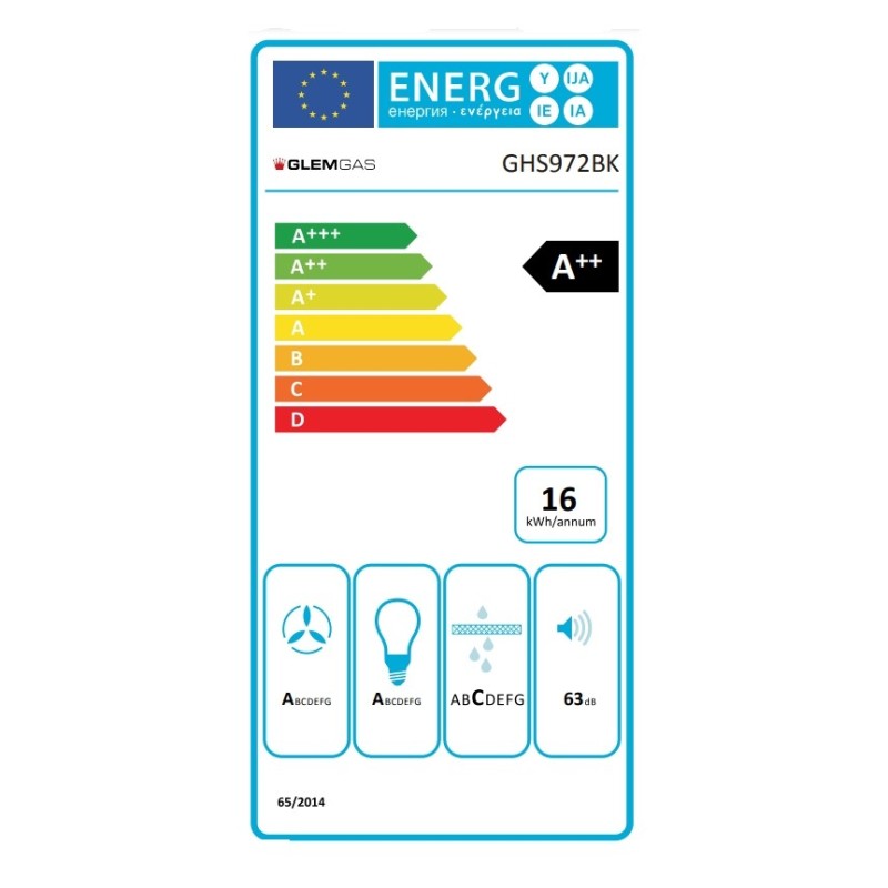 Hotte Murale Soft 90 CM GLEM GHS972BK