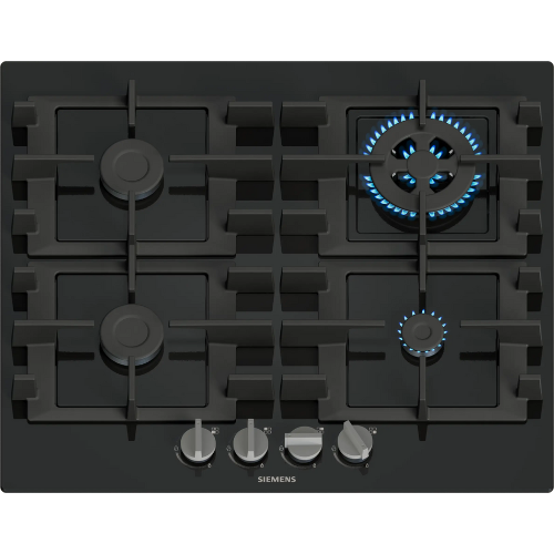 iQ300, Table gaz, 60 cm, Verre trempé, Noir SIEMENS EN6B6HK40 - vue 1