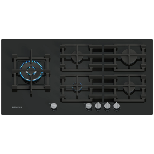 iQ500, Table gaz, 90 cm, Verre trempé, Noir SIEMENS EP9A6MI40 - vue 1