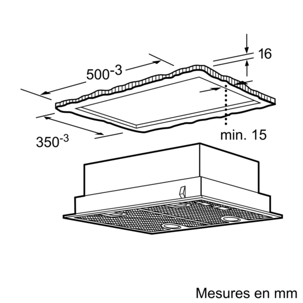 Groupe filtrant Série 4 53cm Argent Métallisé BOSCH DHL555BL - vue 3