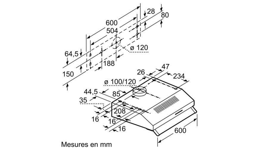 Hotte Classique Série 4 Inox 60 cm BOSCH DUL63CC50 - vue 8